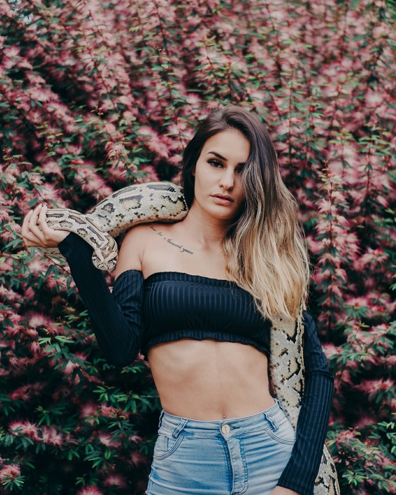 woman female snake and plant hd, 4k