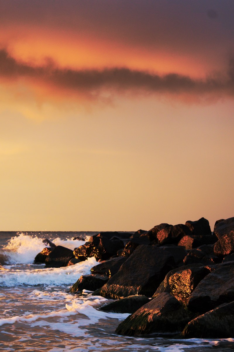 evening sea 4k