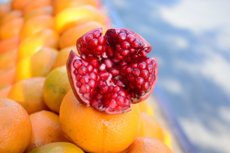 orange fruit pomegranate and juicy 4k