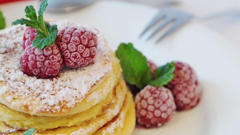 pancakes, raspberry, pastry, breakfast, 4k