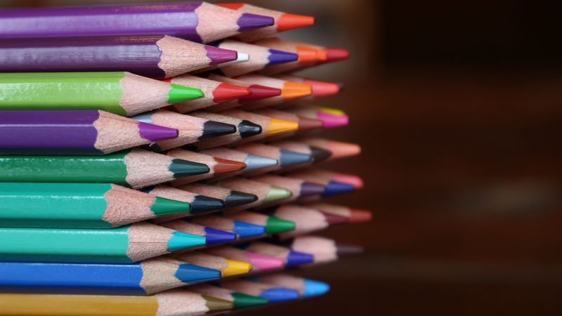 colored pencils, colorful, sharpened, 4k