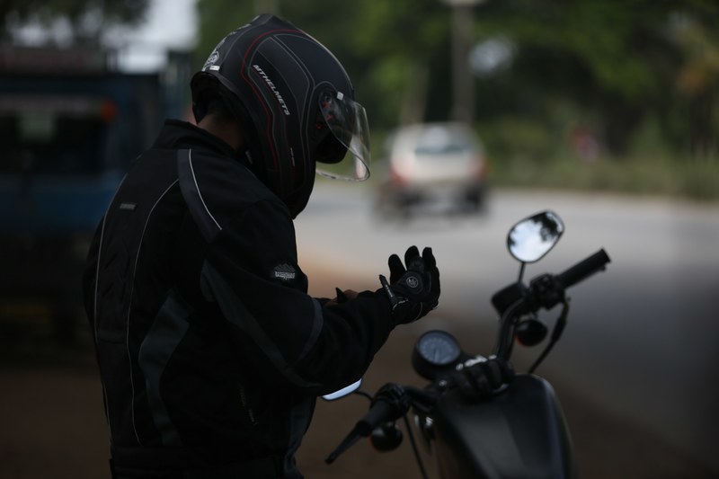 person man helmet and biker 4k