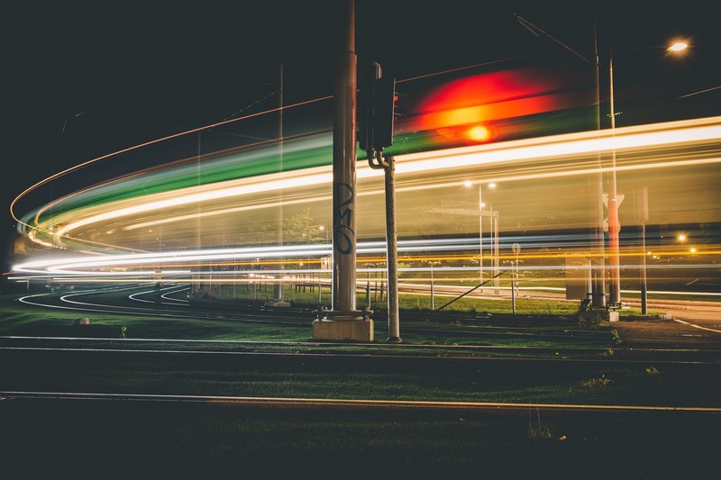 a cool capture of light trails in the urban city of gothenburg, gothenburg city light trails 4k