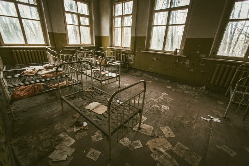 abandoned bed window and messy 4k