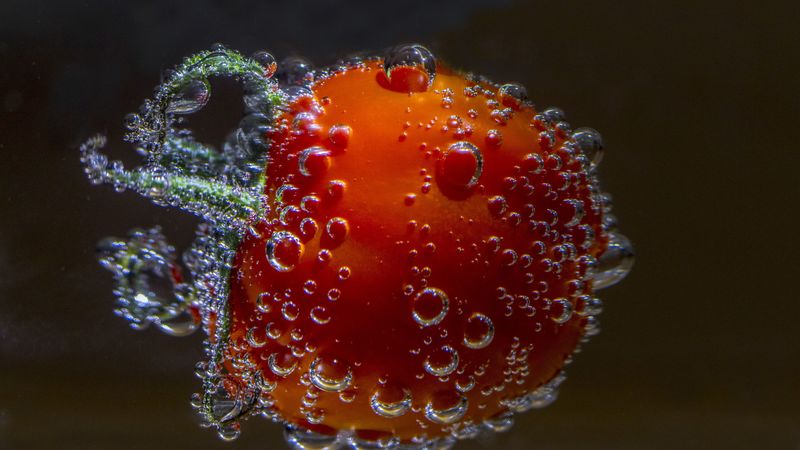 tomato, drop, close-up, 4k