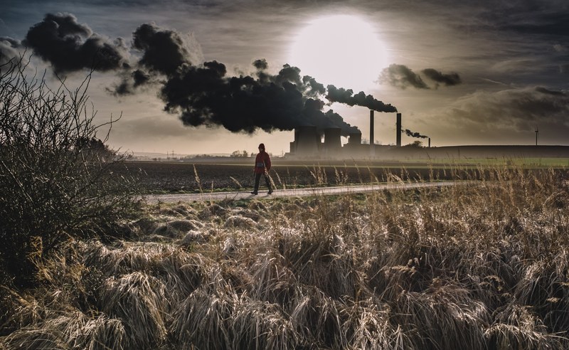 chimney factory smoke and walking 4k