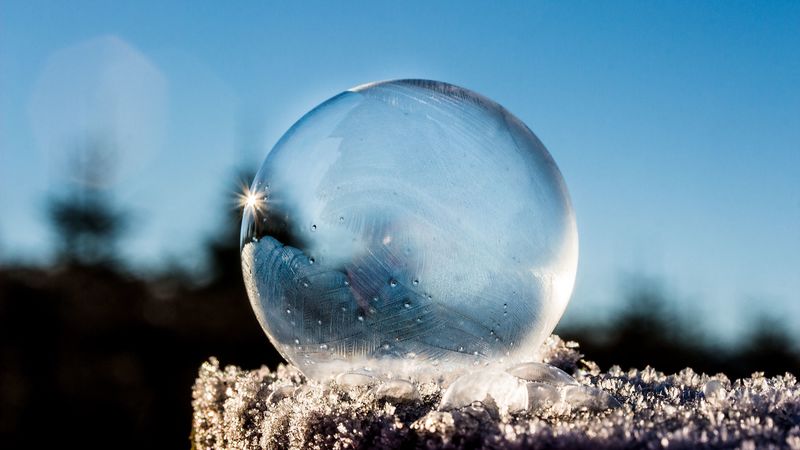 ball, hoarfrost, frost, 4k