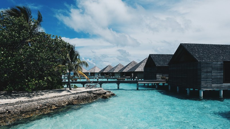 maldife villa ocean and tree 4k