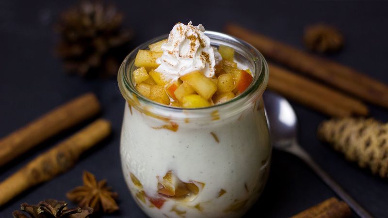 yogurt, cream, fruit, vanilla, 4k