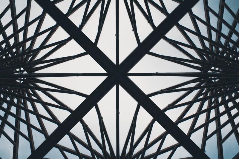 abstract looking up pane and glass 4k