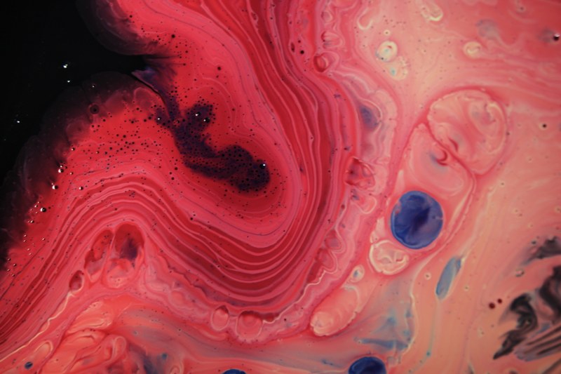 abstract fluid painting pink cross section 4k