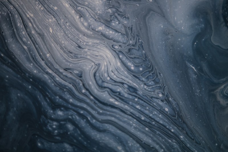 abstract fluid painting blue and white rings 4k