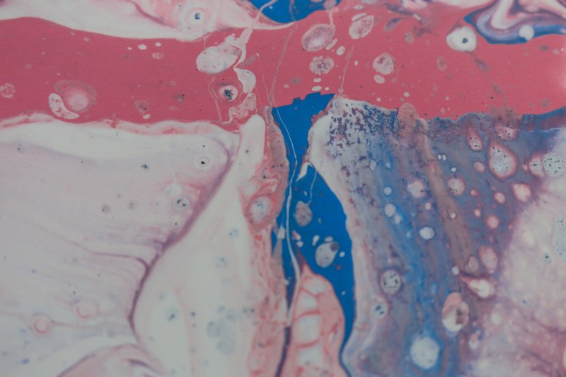fluid paint pink and blue 4k