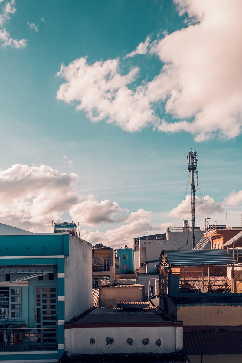 clouds roof tops urban and sunset hd, 4k