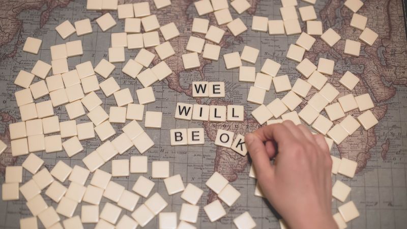 positive, words, inscription, card, 4k