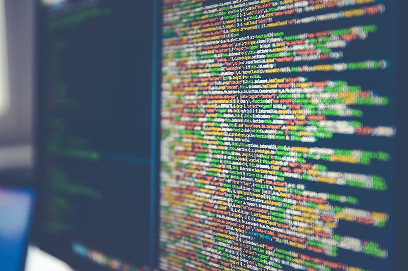 colorful software or web code on a computer monitor, code on computer monitor 4k