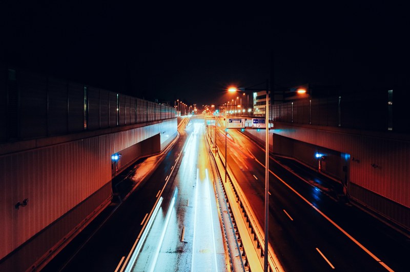 long exposure of night time traffic in munich, munich traffic 4k