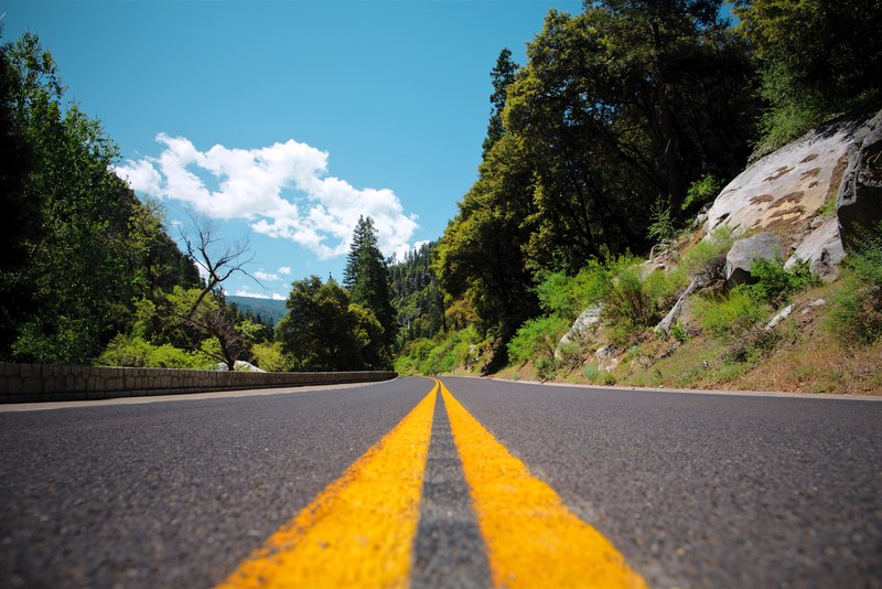 road lane tree and highway 4k