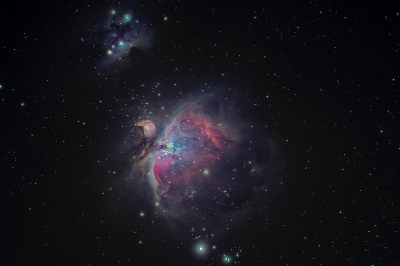 a colorful explosion in space, _the orion nebula 4k