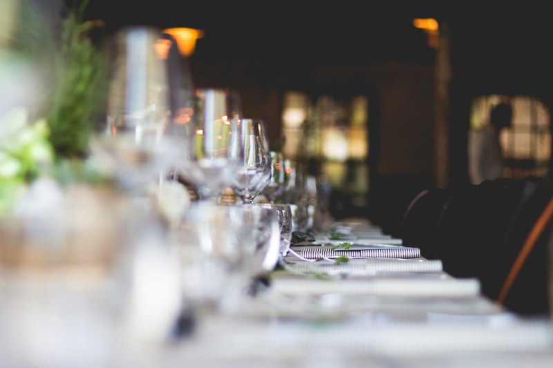 table glass restaurant and table setting 4k