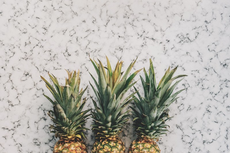 pineapple marble overhead and flatlay 4k