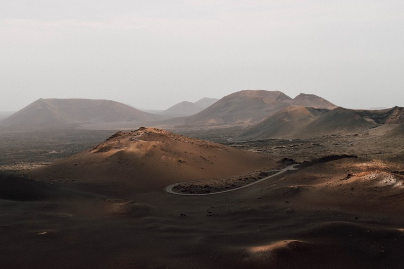 mountain volcano volcanic and road 4k