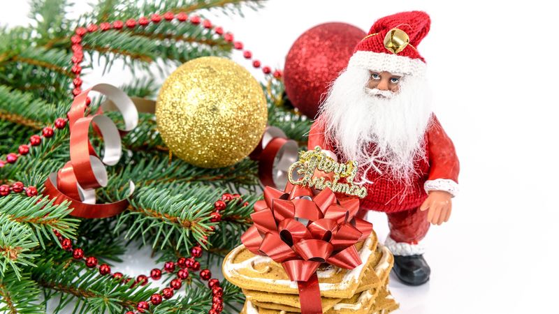 christmas, new year, santa claus, fir-tree, decorations, cookies, 4k