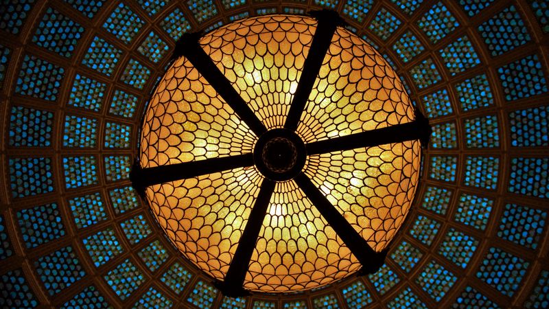 ceiling, arch, patterns, 4k