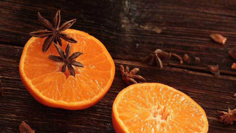 oranges, star anise, spice, citrus, 4k