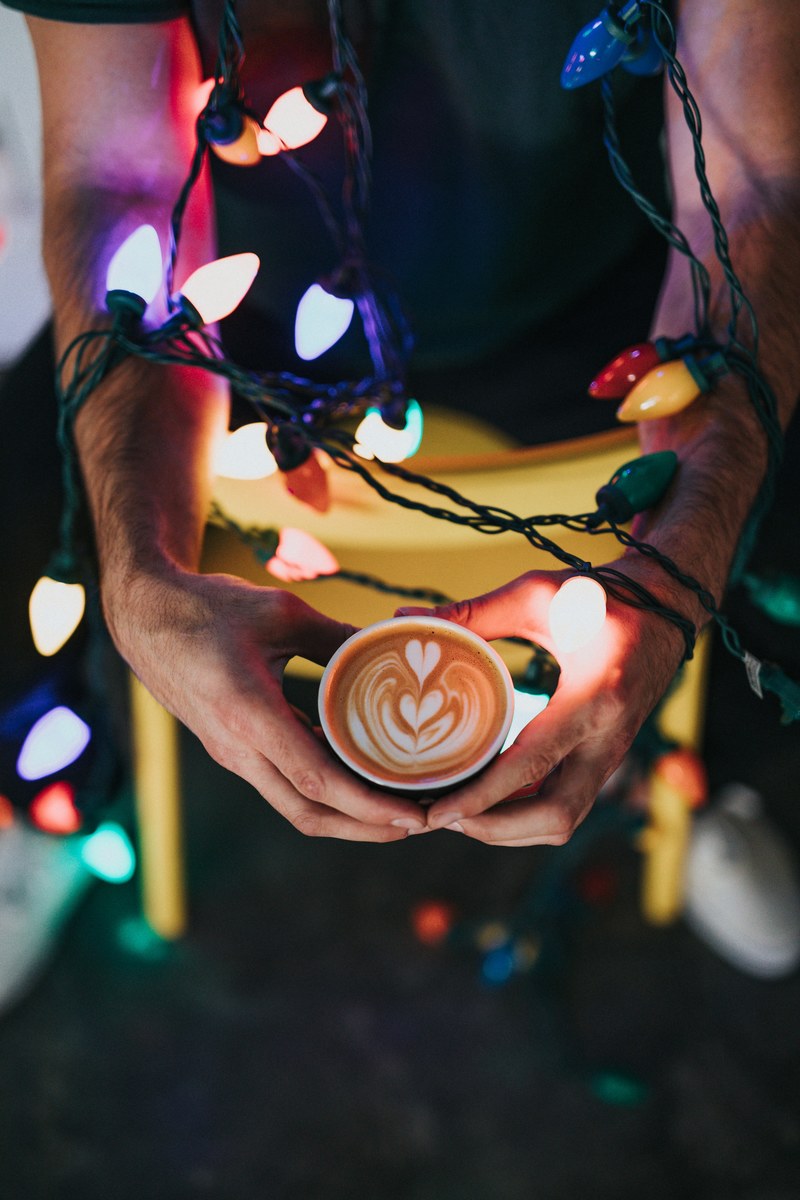 latte cappuccino lights and fairy light hd, 4k