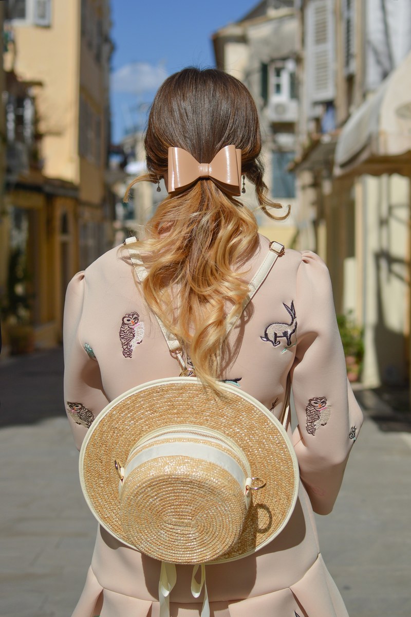 long hair street person and corfu hd, 4k