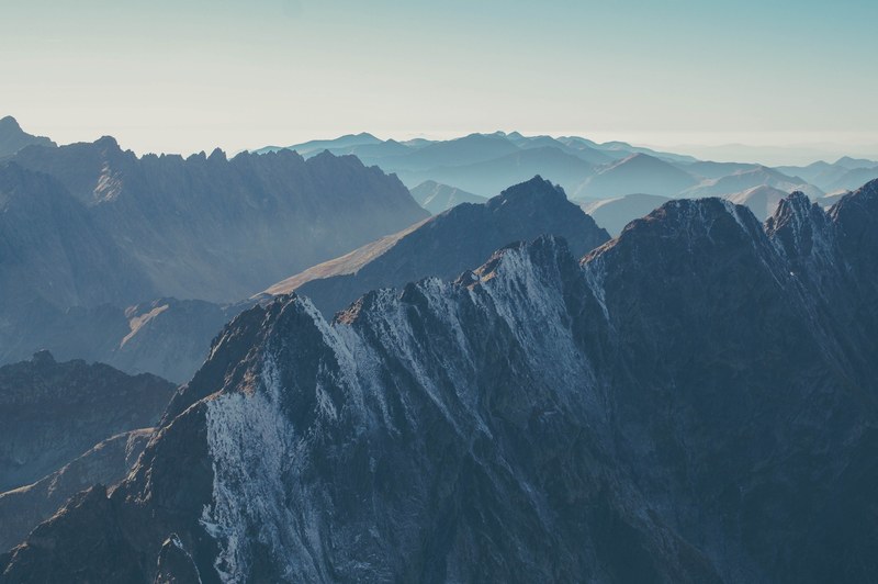 sharp mountain ridges stretching to the horizon in the high tatras, high tatra mountain ridges 4k