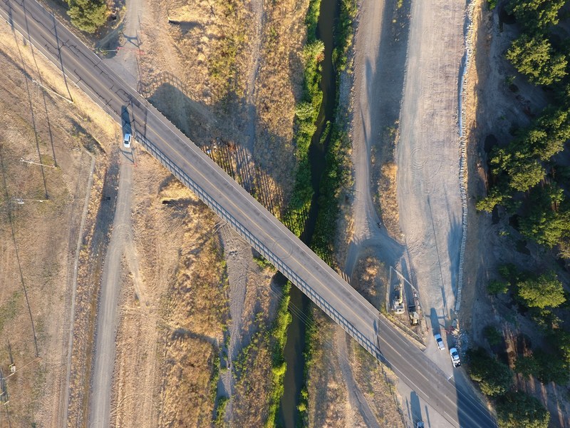uav drone canal and bridge 4k