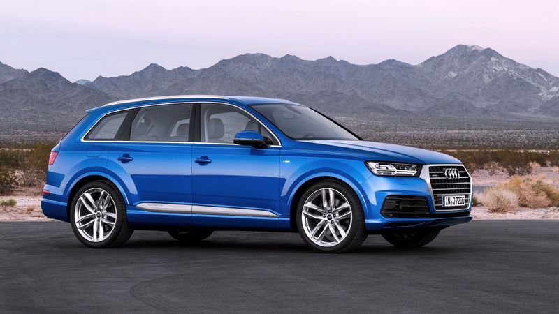 audi, quattro, blue, side view, 4k