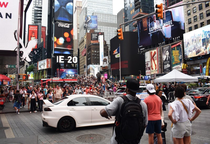 person times square architecture and urban 4k