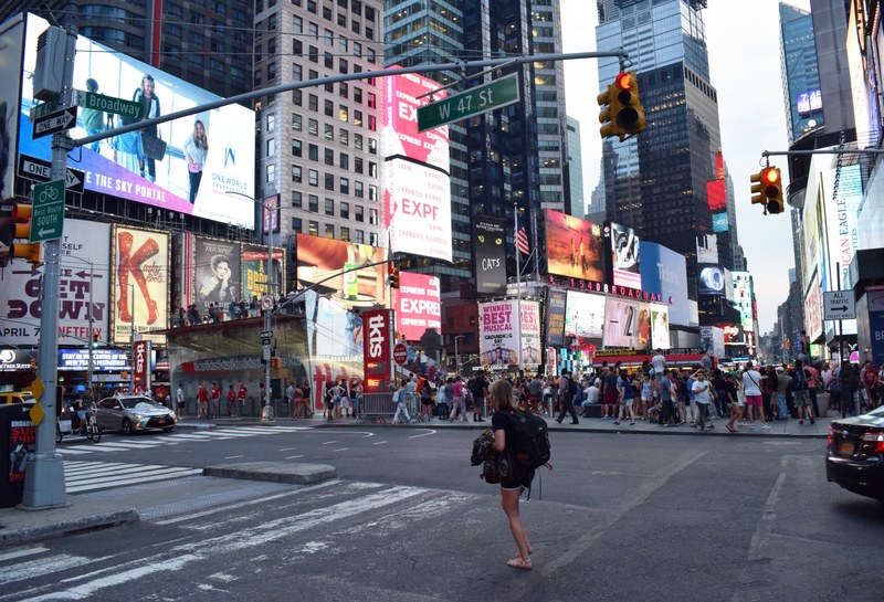 urban street life new york and times sqare 4k