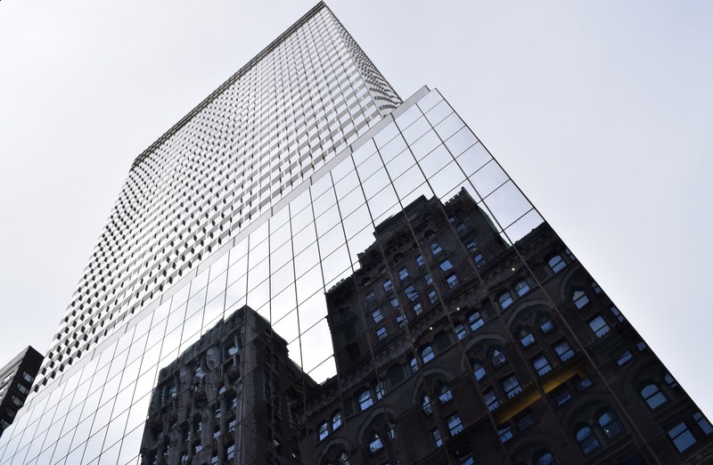 window office building and skyscraper 4k