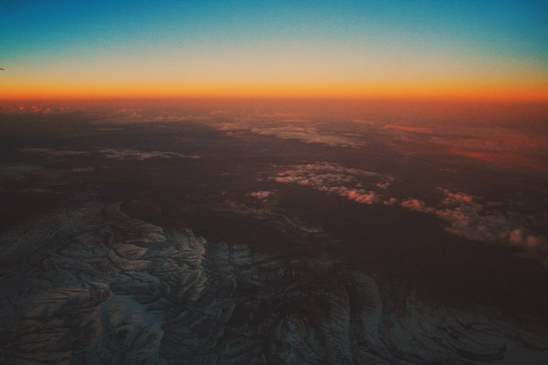 view above ridges captured over the sun kissed horizon, view above ridges 4k