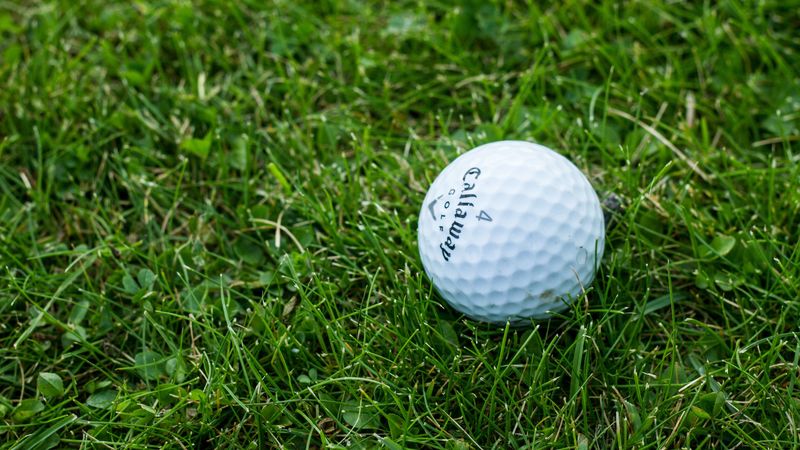 golf, ball, grass, 4k