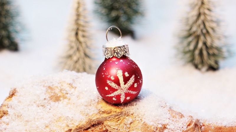 christmas decorations, ball, snowflake, winter, christmas, new year, 4k