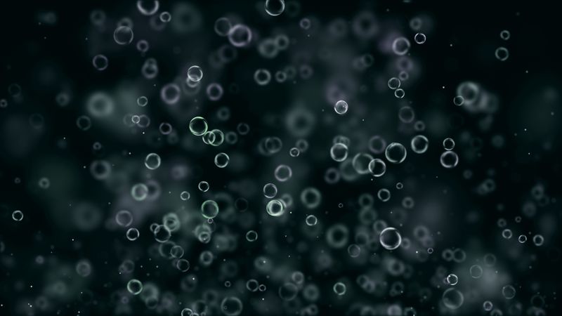 circles, abstract, black background, 4k