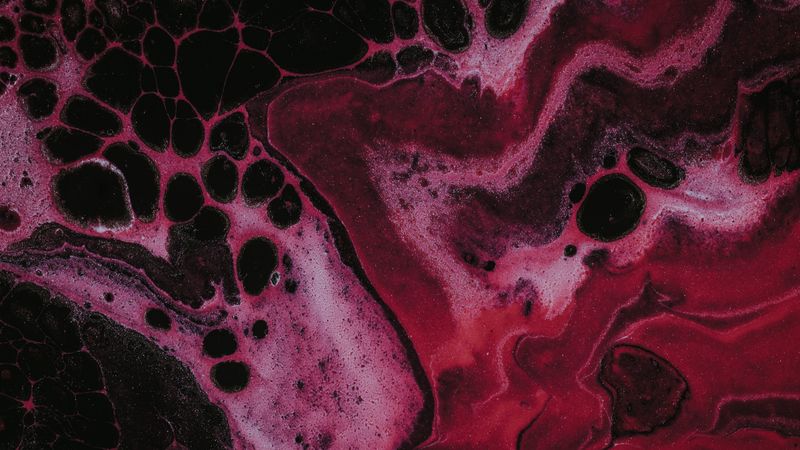 abstraction, paint, stains, red, 4k