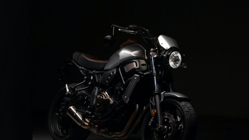motorcycle, headlight, dark, 4k
