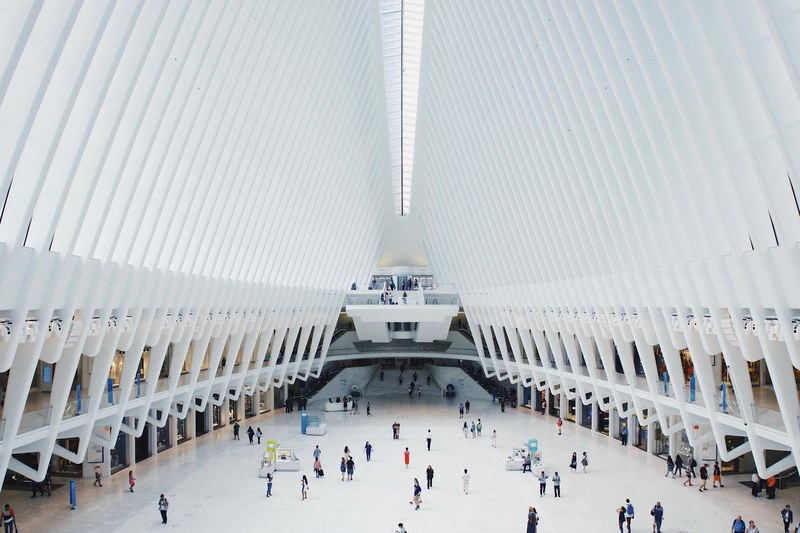 architecture foyer people and white 4k