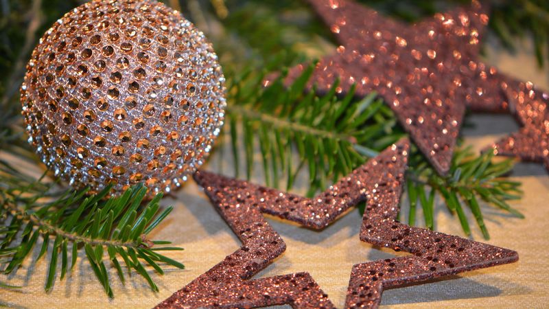 christmas balls, glitter, christmas, 4k