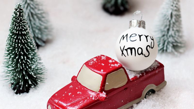 christmas, toys, cars, trees, ball, 4k
