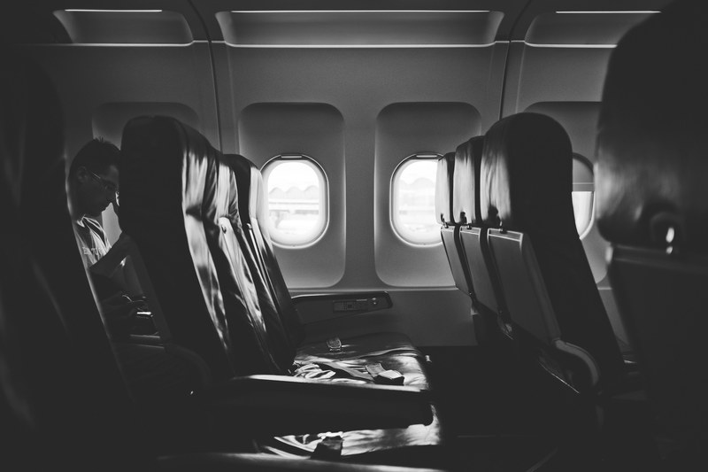 airline flight window and plane 4k