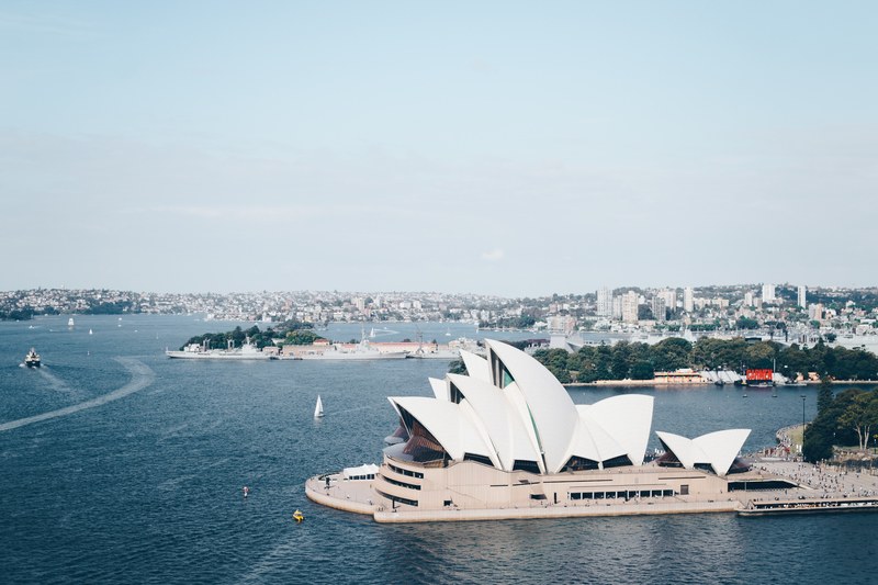 view from sydney harbour bridge pylon lookout 4k