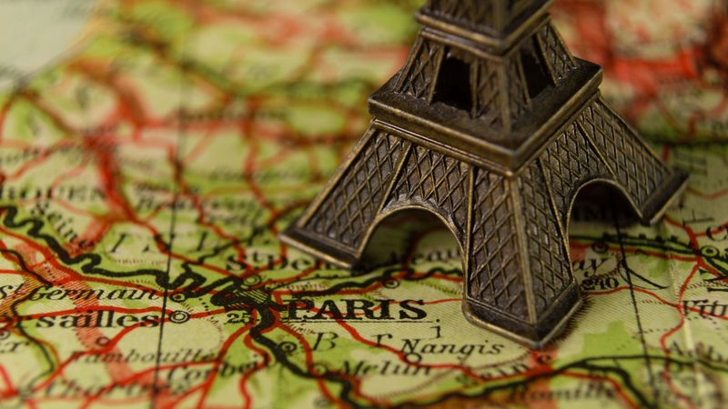 eiffel tower, france, map, miniature, 4k