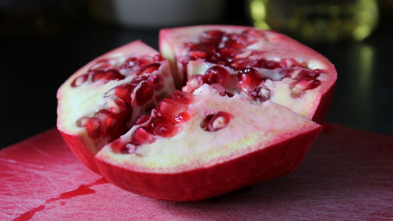 pomegranate, fruit, slice, juicy, 4k